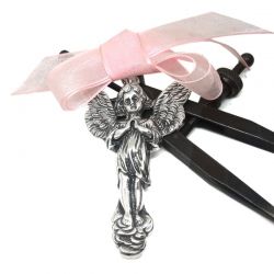 Medalla cuna Angelito de la guarda figura plata