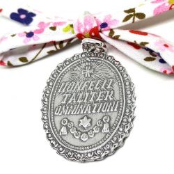 Virgen de Guadalupe con leyenda plata