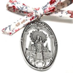 Foto principal Virgen del Pilar ovalada medalla plata