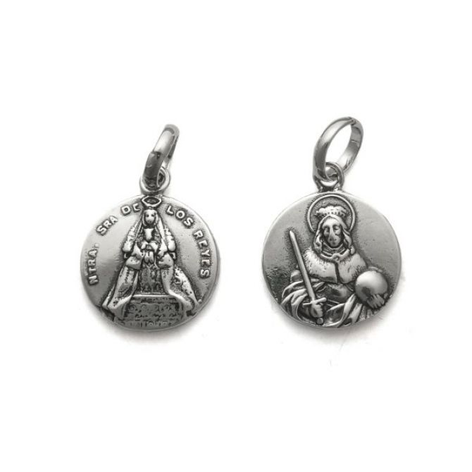 Medalla Virgen de los Reyes y San Fernando en plata + cadena