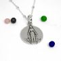 Escapulario Milagrosa redondo plata con cadena de plata