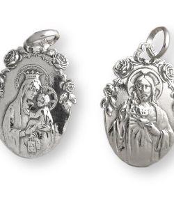 Sub foto Escapulario plata Virgen del Carmen rosas