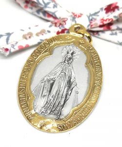 Foto principal Medalla Milagrosa ovalada grande en plata filo oro