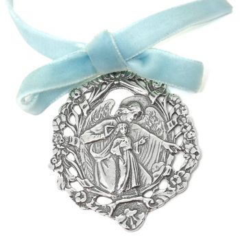 Foto principal Medalla de cuna en plata del Angel de la guarda.