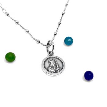 Foto principal Medalla Escapulario mini Carmen plata con cadena plata