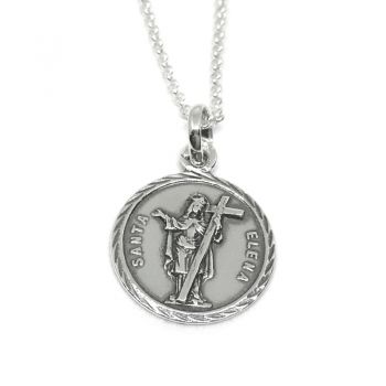 Foto principal Medalla Santa Elena redonda con cadenita plata