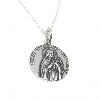 Foto principal Medalla Santa Teresa 20mm con cadenita plata