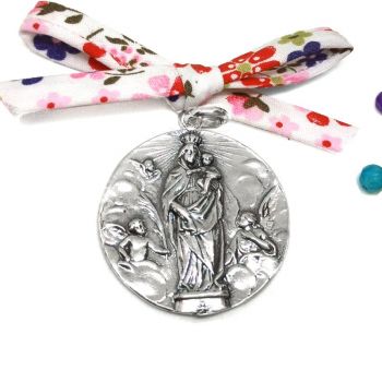 Foto principal Medalla Virgen del Pilar angeles plata